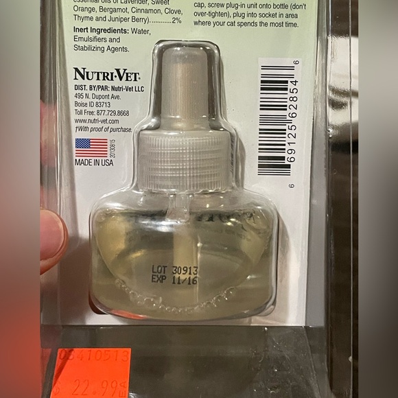 New NUTRI-VET PET-EASE NATURAL CALMING DIFFUSER REFILL FOR CATS - AS IS - Picture 8 of 8